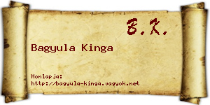 Bagyula Kinga névjegykártya